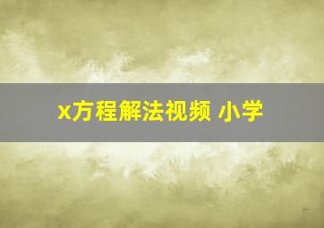 x方程解法视频 小学